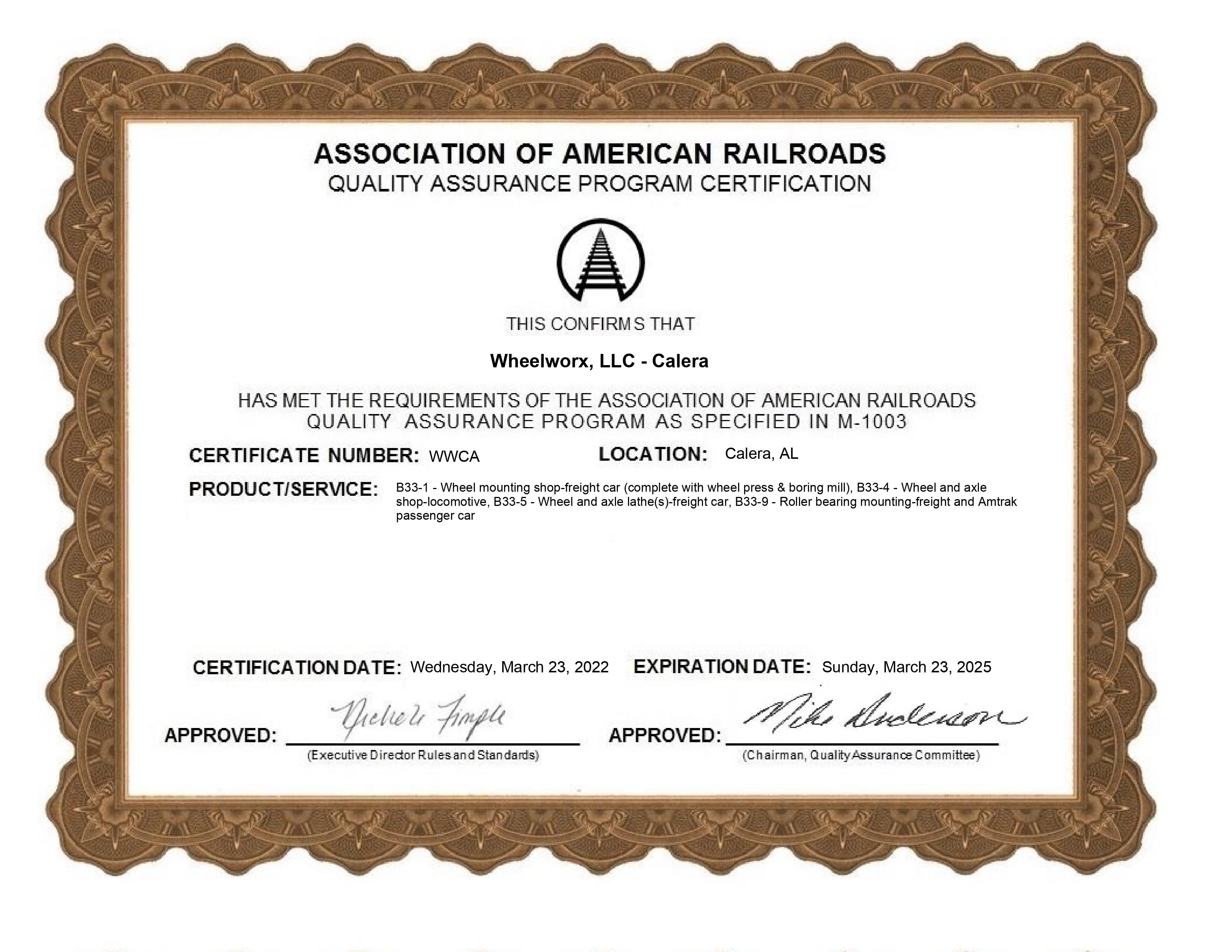 Calera Certification
